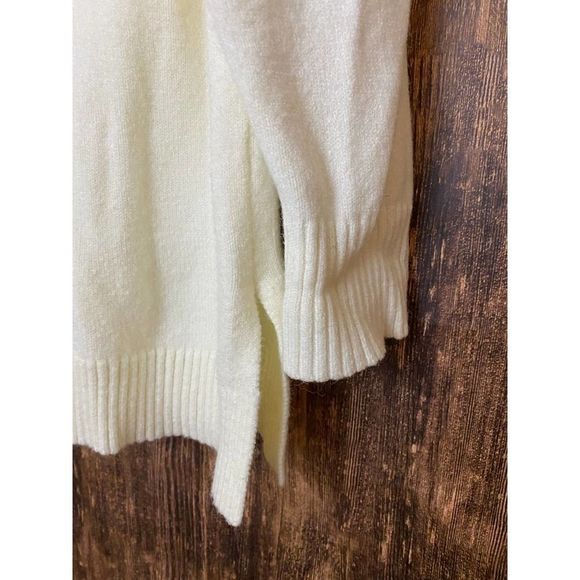 Anthropologie | Mock Turtleneck Cable Knit Cream Sweater Size L - Picture 4 of 7